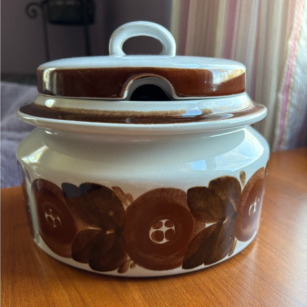 Arabia Finland Rosmarin Brown Anemone Soup Tureen & Casserole Hand Signed MCM - Picture 2 of 9